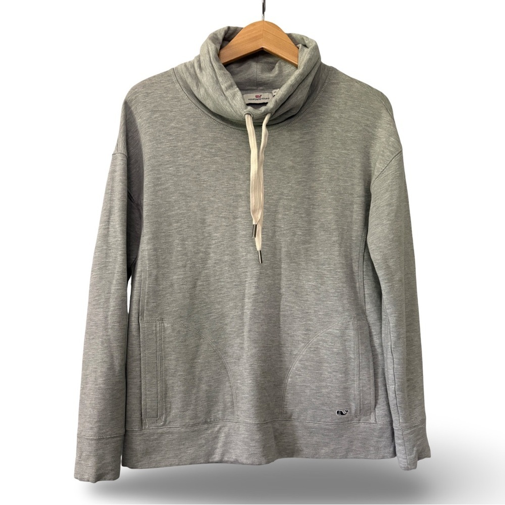 Vineyard Vines Funnel Neck 100% Cotton Sweatshirt Grey Size XS